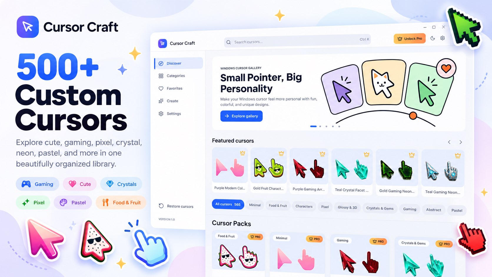 Cursor Craft: Custom Cursors Windows app preview